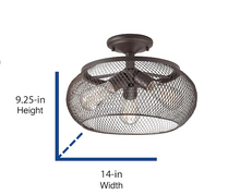 Load image into Gallery viewer, Kichler Metal Semi-Flush Mount Light – Olde Bronze, 14.02-in W #0615966