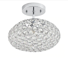 Load image into Gallery viewer, Kichler  Krystal Ice 1-Light 9.63-in Chrome Halogen Semi-flush Mount Light #0616023