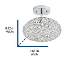 Load image into Gallery viewer, Kichler  Krystal Ice 1-Light 9.63-in Chrome Halogen Semi-flush Mount Light #0616023