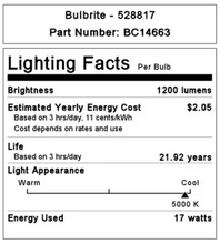 Cargar imagen en el visor de la galería, Bulbrite F17T8/850/EW Energy Wiser 17W 5000K Tubo lineal T8 Bi-Pin Base Lámpara fluorescente #528817