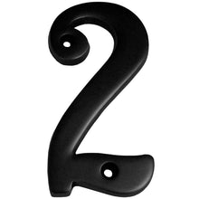 Cargar imagen en el visor de la galería, Número de casa de latón macizo BHP de 4" (102 mm) - (negro)
