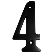 Cargar imagen en el visor de la galería, Número de casa de latón macizo BHP de 4" (102 mm) - (negro)