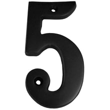 Cargar imagen en el visor de la galería, Número de casa de latón macizo BHP de 4" (102 mm) - (negro)