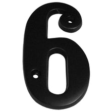Cargar imagen en el visor de la galería, Número de casa de latón macizo BHP de 4" (102 mm) - (negro)