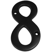 Cargar imagen en el visor de la galería, Número de casa de latón macizo BHP de 4" (102 mm) - (negro)