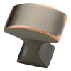BRAINERD P15093V-VBC-C 1 IN 26MM RECTANGULAR DECCA CABINET KNOB VENETIAN BRONZE W COPPER HIGHLIGHTS