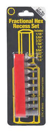 Best Way Tools Juego de puntas de destornillador de inserción fraccional hexagonal de 9 piezas #86425