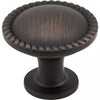 1-1/4" Diameter Brushed Oil Rubbed Bronze Round Rope Detailed Lindos Cabinet Knob #Z115DBAC