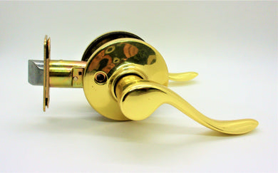Kwikset 200SNL RH 3 RCAL RCS Saxton Polished Brass Hall/Closet Door Lever #92001-184