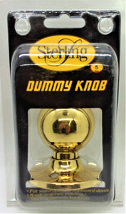 Sterling Dummy Knob, Polished Brass Finish, #GLSV170BAL-605