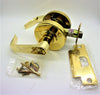 Eiffel Series Standard Duty Polished Brass Commercial Cylindrical Privacy Bed/Bath Door Handle with Lock and Clutch