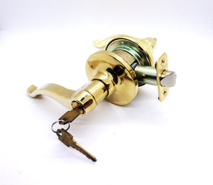 Weiser Lock - LA535, C3, K3, B, RH, RLR6 Keyed Entry Lever Set, Polished Brass