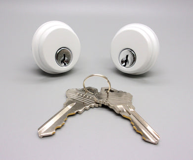 Global Door Controls - Cerradura de cilindro de embutir de zinc de 1 pulgada, TH1100-ZCX2WH, (paquete de 2)