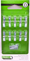 Project Basics 129691 Pack de 10 colgadores para cuadros de uso ligero, cromados