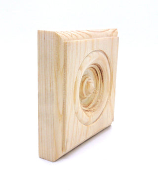 3/4x3-1/2x3-1/2 Raw Solid Pine Rosette