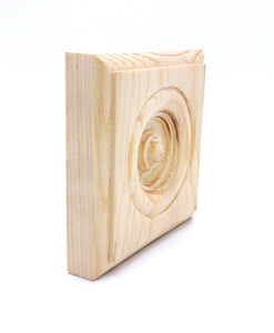 3/4x2-1/2x2-1/2 Raw Solid Pine Rosette