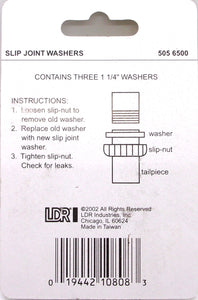 LDR Industries LDR 505 6500 1-1/4-Inch Slip Joint Washers, 3-Piece