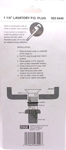 LDR Industries 505 6440 Tapón emergente para lavabo de latón chapado, 1-1/4" x 5"