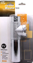 Cargar imagen en el visor de la galería, LDR Industries 505 6125 Tee de desecho de salida de extremo de conexión directa, 1-1/2&quot;, cromado