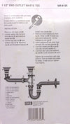 LDR Industries 505 6125 Tee de desecho de salida de extremo de conexión directa, 1-1/2", cromado