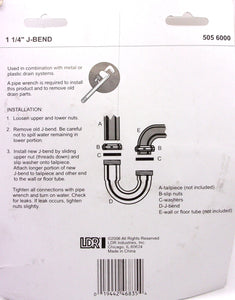 LDR 505 6000 1-1/4" J-Bend Latón cromado