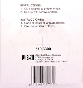 LDR Industries 510 3300 Fleje de tuberías, 3/4" x 10', plateado