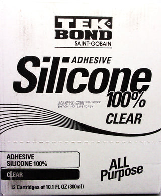 Sellador de silicona transparente TEKBOND de 10,1 onzas (paquete de 12)