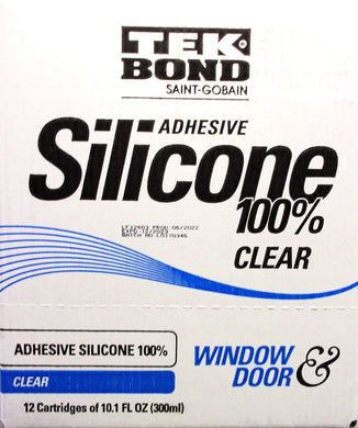 Sellador de silicona transparente para puertas y ventanas TEKBOND de 10,1 onzas (paquete de 12)