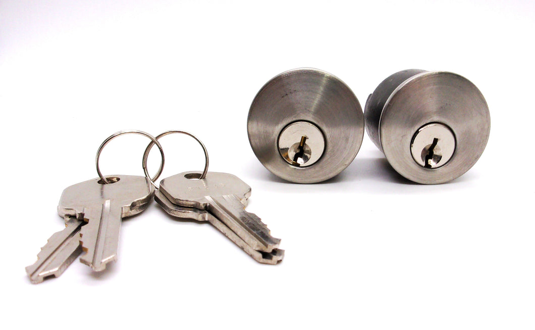 General Lock - 2 Mortise lock cylinders with keyed alike keys, (2- Pack)