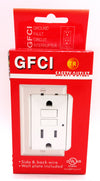 GFCI 15a Tamper Proof Self-Test Electrical Outlet Wall Receptacle UL943
