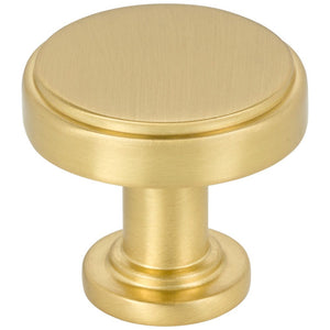 1-1/4" Diameter Brushed Gold Richard Cabinet Knob #171BG