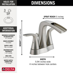 Delta - TOLVA® Two Handle Centerset Bathroom Faucet In Stainless