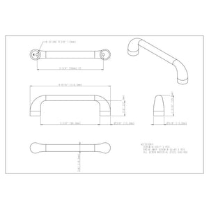 96 mm Center-to-Center Matte Black Loxley Cabinet Pull #329-96MB