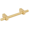 Tirador de barra para gabinete Larkin de centro a centro de 96 mm en oro cepillado #478-96BG