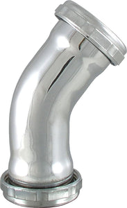 LDR Industries 505 6301 Replacement 45-Degree Slip Joint Elbow, 1-1/4"/1-1/2", Chrome Plated Brass