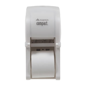 Georgia-Pacific Compact 56767 Dispensador de papel higiénico blanco translúcido vertical de doble rollo