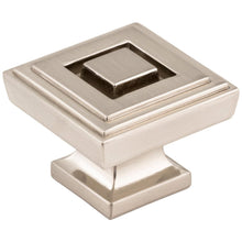 Load image into Gallery viewer, 1-1/4&quot; Overall Length Satin Nickel Square Delmar Cabinet Knob (Tomlin)