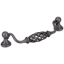 Load image into Gallery viewer, 128 mm Center-to-Center Gun Metal Birdcage Tuscany Drop &amp; Ring Pull #749-128DACM