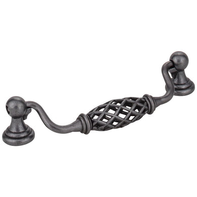 128 mm Center-to-Center Gun Metal Birdcage Tuscany Drop & Ring Pull #749-128DACM