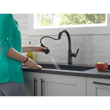 Load image into Gallery viewer, (RED DOT) DELTA- Coranto® Touch2O® Technology Kitchen Faucet with Touchless Technology in Matte Black #9179TL-BL-DST