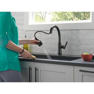 (RED DOT) DELTA- Coranto® Touch2O® Technology Kitchen Faucet with Touchless Technology in Matte Black #9179TL-BL-DST