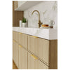 12" Overall Length Aluminum Brushed Gold Edgefield Cabinet Tab Pull #A500-12ABG