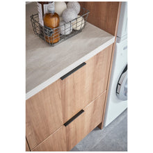 Load image into Gallery viewer, 12&quot; Overall Length Matte Black Edgefield Cabinet Tab Pull #A500-12MB