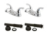 Pfirst Series 4 in. Centerset 2-Handle Bathroom Faucet Combo Kit n Polished Chrome (2-Pack)