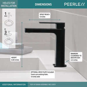 PEERLESS - Grifo monomando para lavabo XANDER® #P1519LF-BL