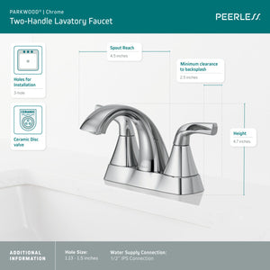 PEERLESS - Grifo para lavabo central con dos manijas PARKWOOD® #P2535LF