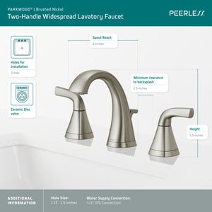 PEERLESS - Grifo para lavabo generalizado de dos manijas PARKWOOD® #P3535LF-BN