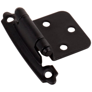 Traditional 1/2" Overlay Hinge with Screws - Matte Black