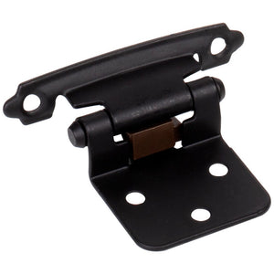 Traditional 1/2" Overlay Hinge with Screws - Matte Black