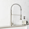 WASSERMAN - Grifo de cocina de resorte SS con rociador y placa de cubierta #S1500123